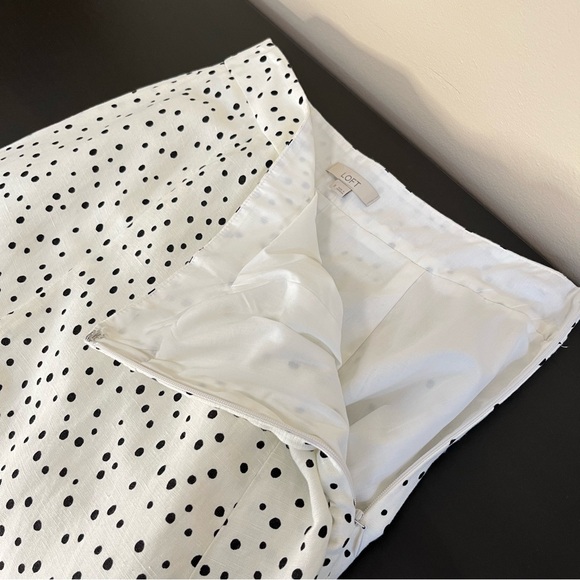 NWT Loft Linen Blend Polka Dot A-Line Skirt - Picture 8 of 16